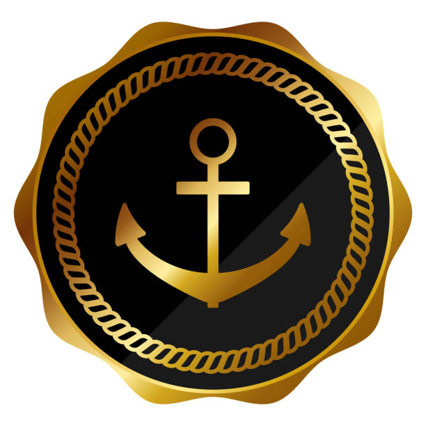 ilustrações de stock, clip art, desenhos animados e ícones de luxury marine style emblem - 3504