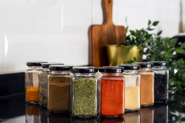 istock Various dried spices in glass jars 1484890212