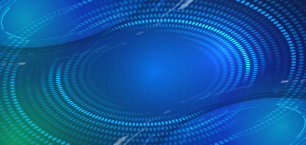 istock Abstract design consisting of particles of dots and lines on a blue background. Technology futuristic concept.  High-tech communication design for presentation or banner. 1484893627