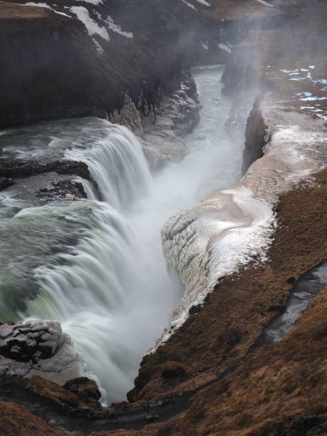 gullfoss - gullfoss falls imagens e fotografias de stock