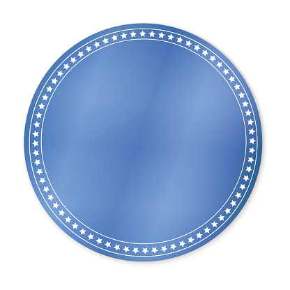 Blue Circular Sticker Blue Round Sticker Banner Vector Design Element Stock Illustration ...
