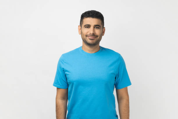 istock Happy smiling satisfied man standing looking at camera, expressing positive emotions. 1484904615