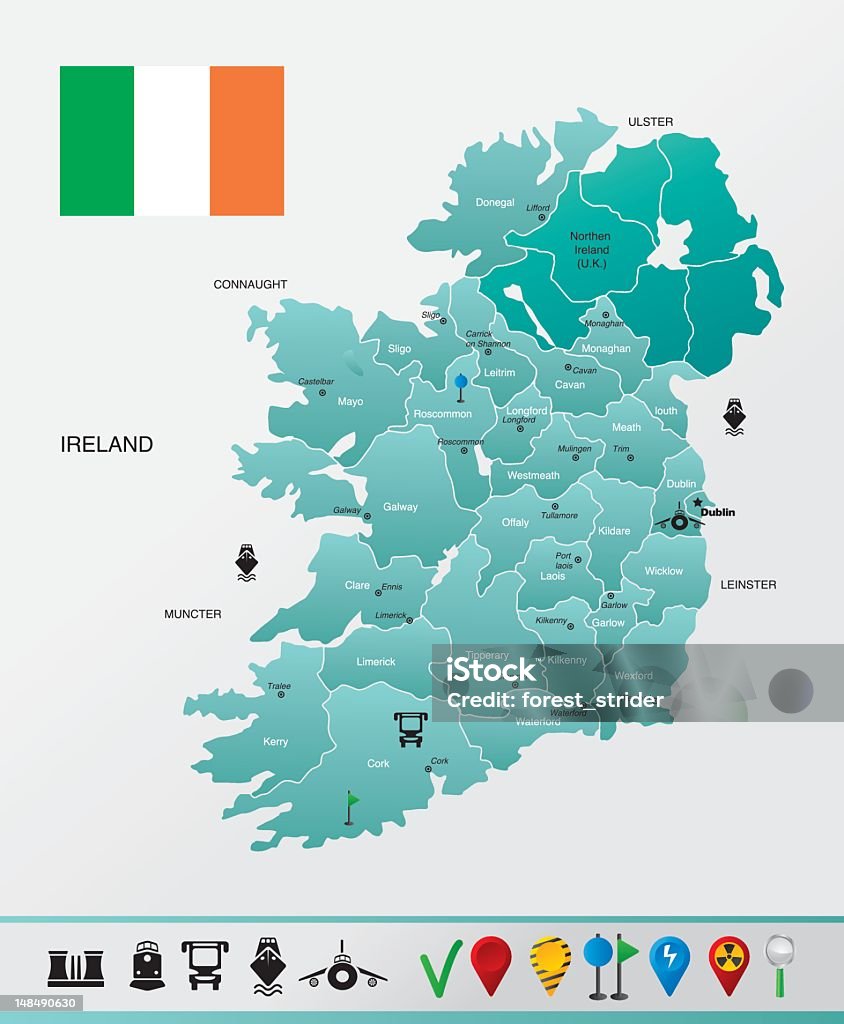 Mapa de Irlanda - arte vectorial de Mapa libre de derechos