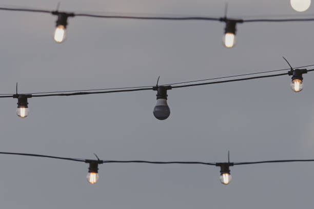 istock Street lighting with one burnt-out light bulb 1484906671