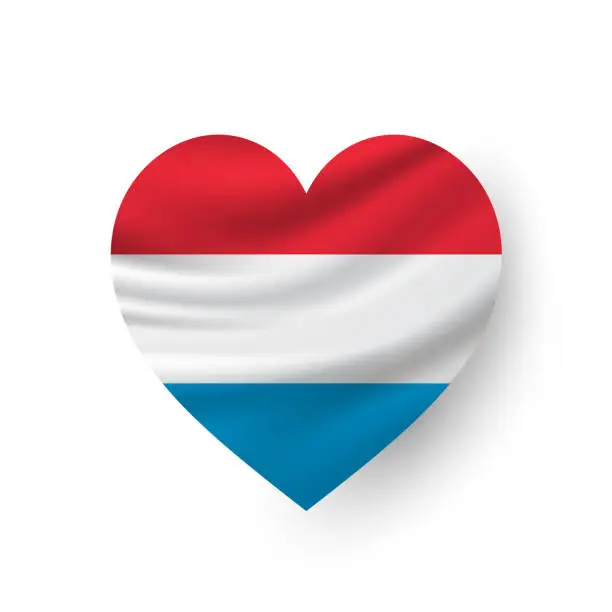 Vector illustration of Luxembourg heart flag. Vector