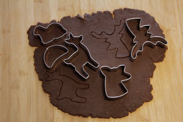 istock Chocolate dough cookies with Cookie cutters 1484913630