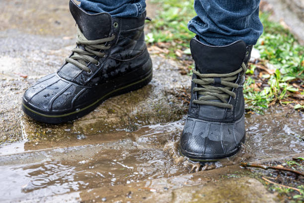 istock Quality waterproof boots for bad weather, close-up. 1484918088