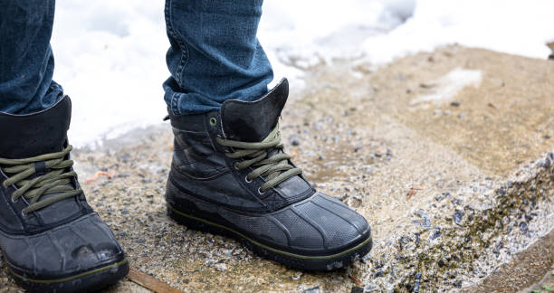istock Quality waterproof boots for bad weather, close-up. 1484918108