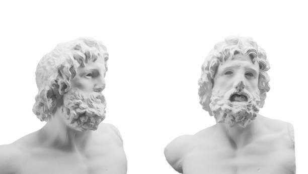 istock Several views of classical sculptures in granite with transparent background. 3d rendering 1484918557