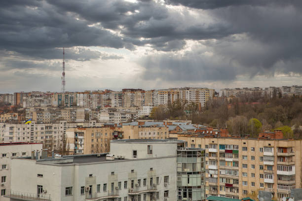 istock Old residential buildings in Khmelnytskyi, Ukraine. 1484924181