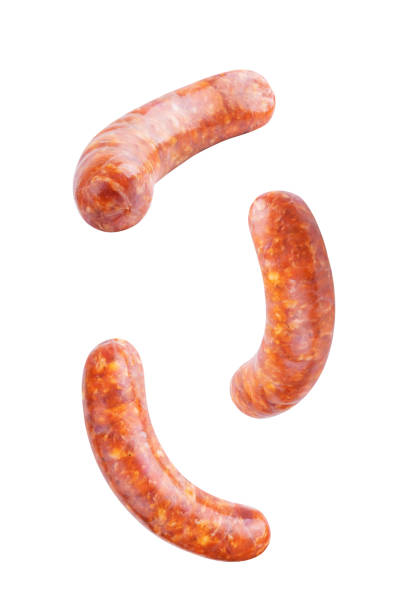 istock Chorizo raw meat sausage on a white isolated background 1484924407