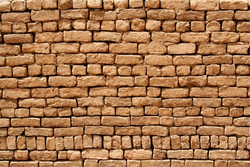 Wall built from mud bricks, used for construction in Egypt and other African countries