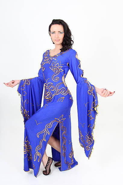 istock Beautiful woman in dancing arabic dance 148493267