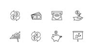 istock Finance icon set. Line icon animation. 1484935005
