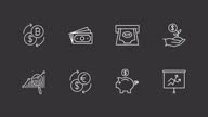 istock Finance icon set. Line icon animation. Dark mode icons. 1484936438