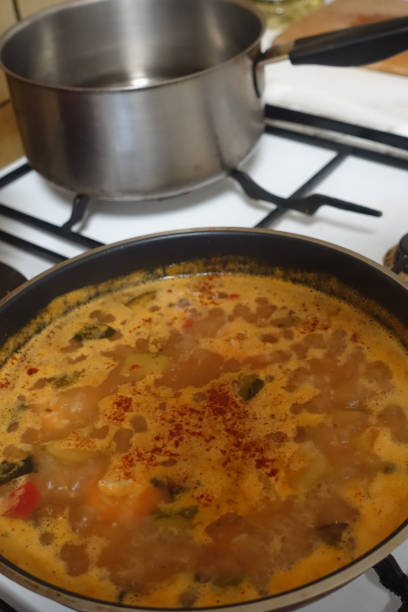 istock Spicy seafood broth for cooking rice 1484937863
