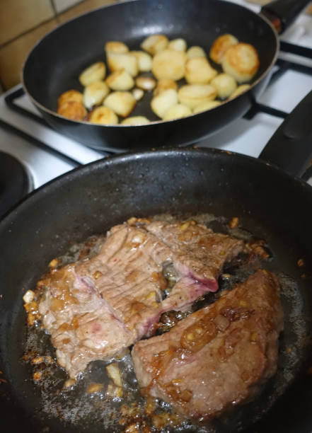 istock Grilled steak with a shallot sauce Beef meat and hash browns 1484937907