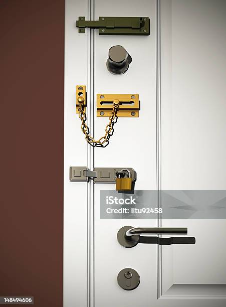 Door Locks Stock Photo - Download Image Now - Lock, Door, Door Chain