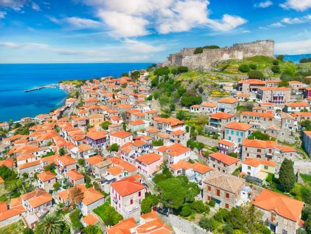 Aerial view of an Aegean town