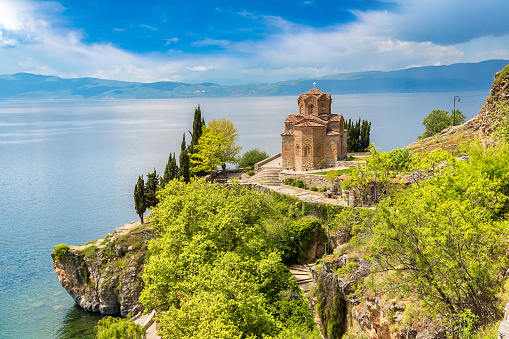 Church of Saint John the Theologian in Ohrid in a beautiful summer day, North Macedonia