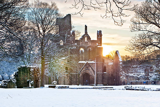 istock Kirkstall Abbey in snowy morning 148495277