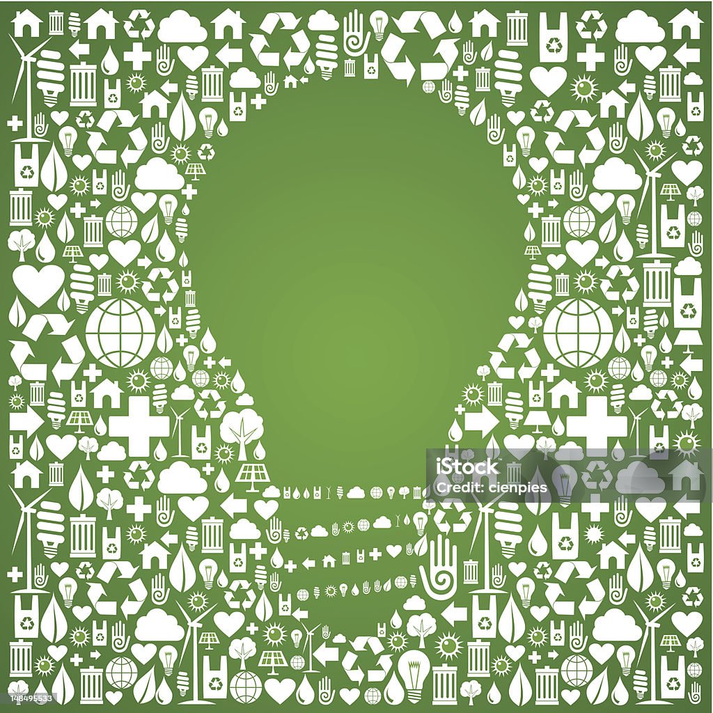 Eco green world ideas background Light bulb symbol over green icons set background. Vector file available. Abstract stock vector