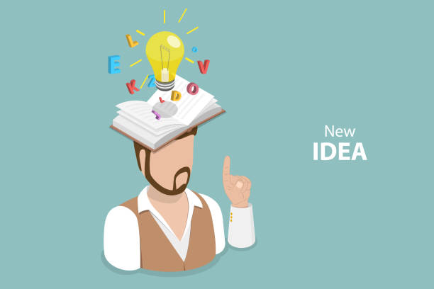 3D Isometric Flat Vector Conceptual Illustration of New Innovative Idea 3D Isometric Flat Vector Conceptual Illustration of New Innovative Idea, Creative Thinking disney character free background stock illustrations