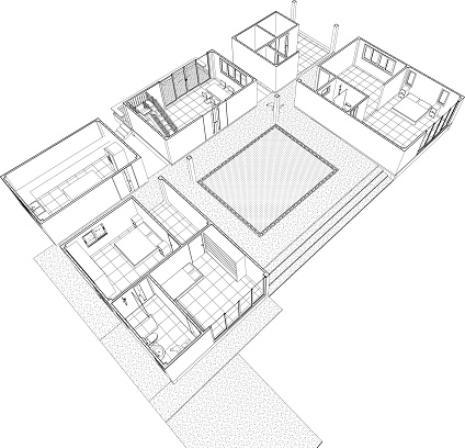 3D illustration of building project