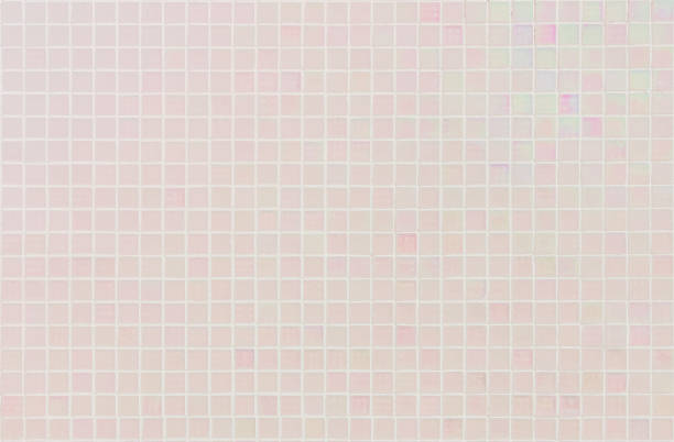 istock Pink tile wall chequered background bathroom floor texture. Ceramic wall and floor tiles mosaic background in bathroom and kitchen clean. Pool design pattern geometric with grid wallpaper decoration. 1484959300