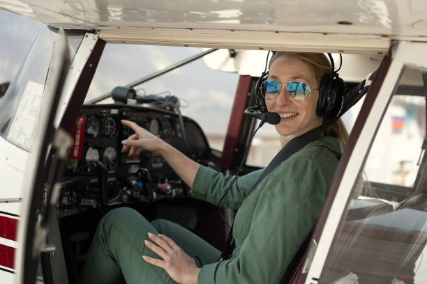 istock A female pilot with her sport plane 1484959397