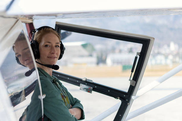 istock A female pilot with her sport plane 1484959406