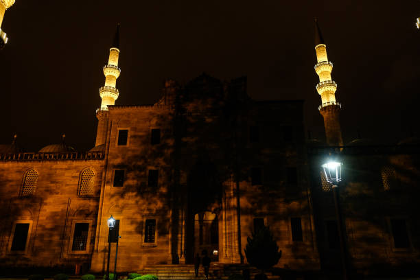 Night view of the Blue Mosque in Istanbul, Turkey