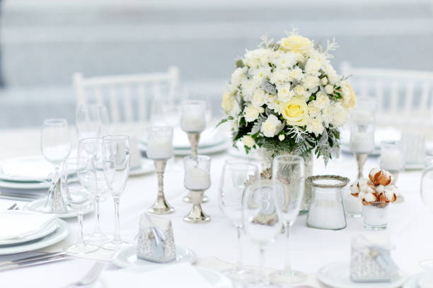 istock Table set for an event party or wedding reception 1484965369