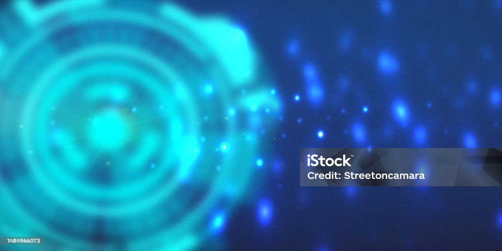 Blue Tech Technology Element Digital Abstract Light Neon Line Modern ...