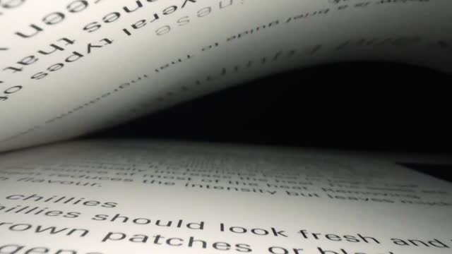Scrawling through a book stock video