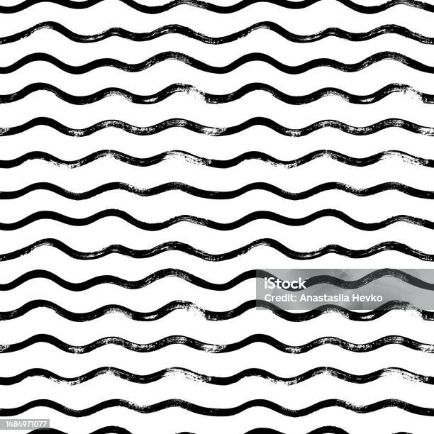 Wavy Vector Seamless Pattern Stock Illustration - Download Image Now ...