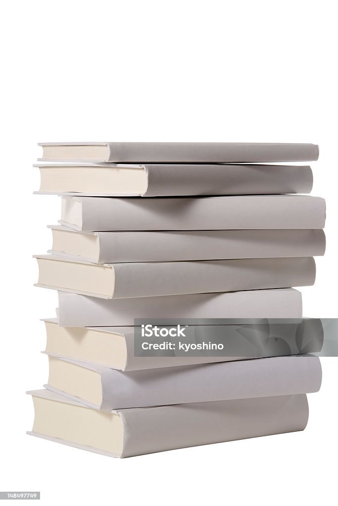 Puste zdjęcie puste stos książek na białym tle - Zbiór zdjęć royalty-free (Książka)