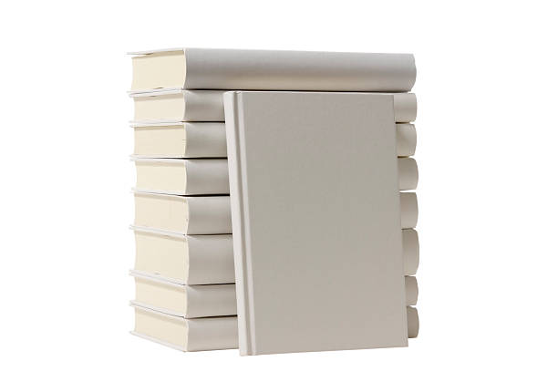 istock Isolated shot of stacked white blank books on white background 148497804