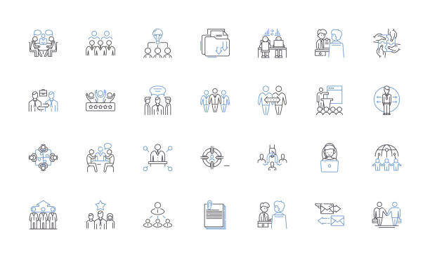 Team session line icons collection. Collaboration, Communication, Trust, Planning, Strategy, Leadership, Synergy vector and linear illustration. Innovation,Creativity,Problem-solving outline signs set Team session outline icons collection. Collaboration, Communication, Trust, Planning, Strategy, Leadership, Synergy vector and illustration concept set. Creativity,Problem-solving linear signs and symbols flexible adaptable stock illustrations