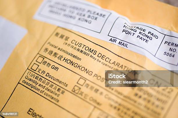 Customs Declaration Hong Kong Post Stock Photo - Download Image Now - Customs, Package, China - East Asia