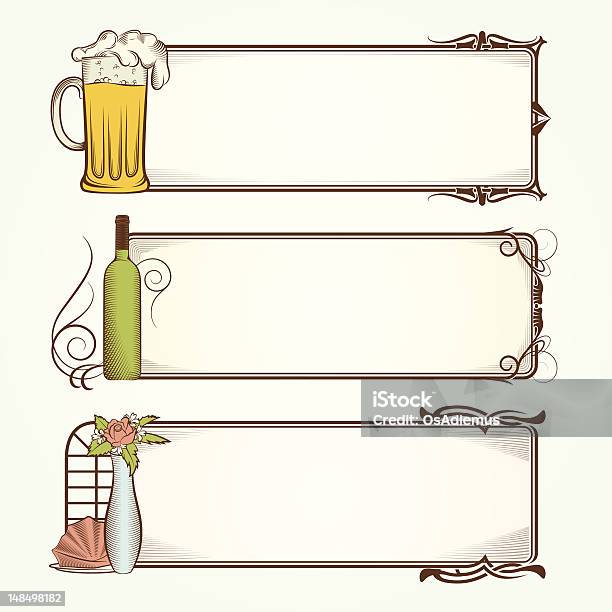 Alcohol Battle Frame Vintage Alcohol Frames Stock Illustration - Download Image Now ...