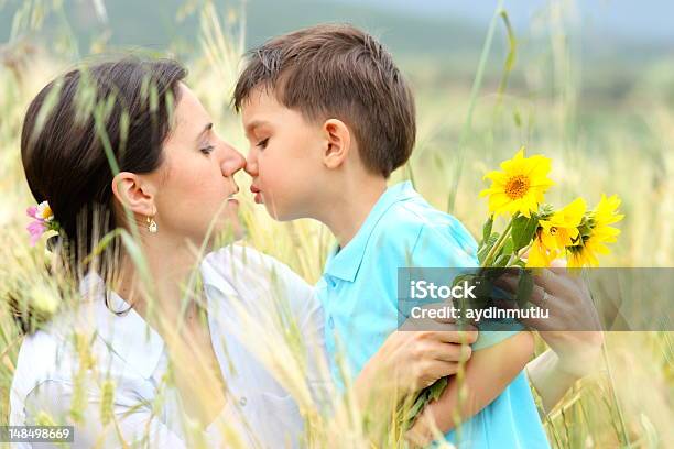 Mother And Son Stock Photo - Download Image Now - Adult, Agricultural Field, Carefree