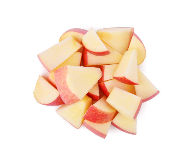 istock Slices of fresh red apple isolated on white 1484990212