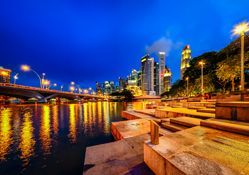 Downtown Singapore city skyline