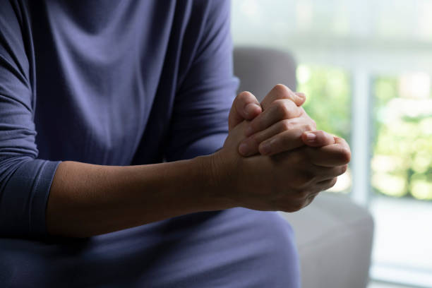 istock Female hands showing stress 1484991415