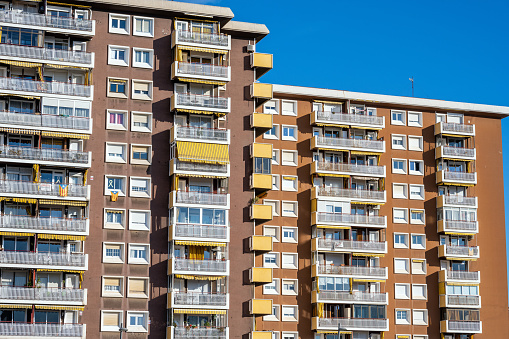 Apartments in the residential area of Constantiaberg near Cape Town, Western Cape Provice in South Africa, in the morning sunlight.