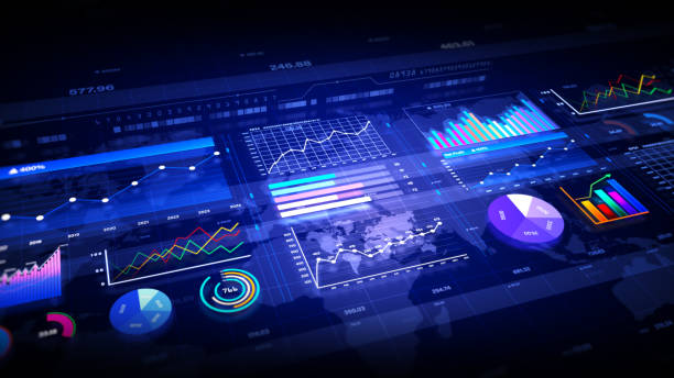 istock Market data and Infographics animation, Digital data graph processing investment and business statistics, Business and market data analysis and reports, with infographics background 3d rendering 1484995547