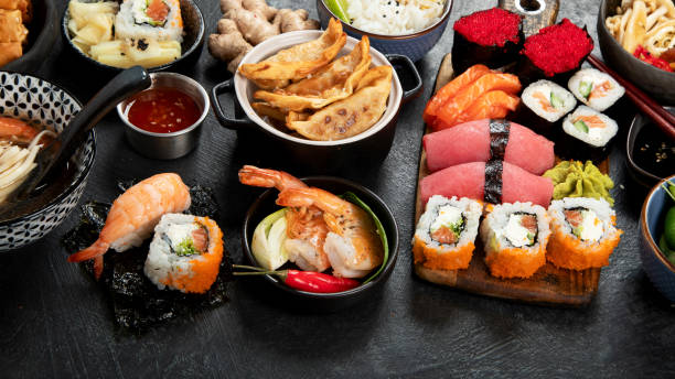 istock Traditional Japanese food dishes 1484998101