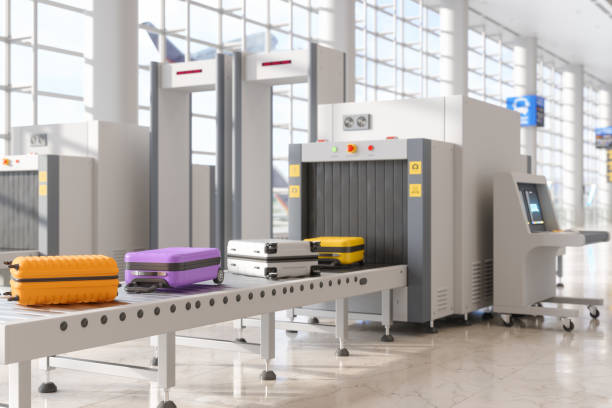 istock Airport Security Checkpoint With X-Ray Scanner Scanning Luggages 1485000378