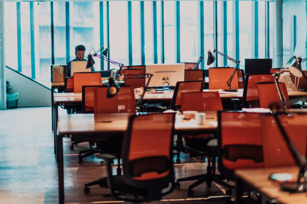 istock Interior Of Modern Open Plan Office With No People 1485002961
